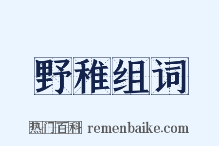 野稚组词是什么意思的图片